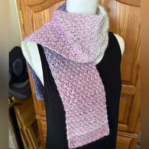 Elegant Lavender Ombre Crochet Scarf